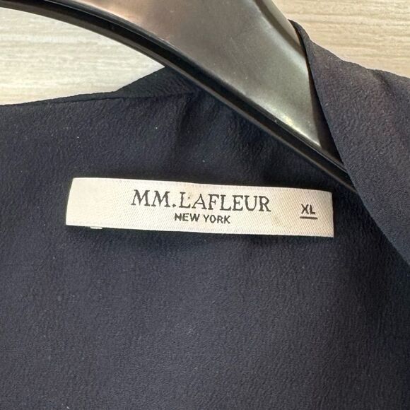 M. M. Lafleur The Walter’s Knit Crepe Keyhole Relaxed Silk Blend Top XL - Picture 5 of 7